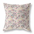 Homeroots 16 in. Roses Indoor & Outdoor Throw Pillow Pink Green & Yellow 414399